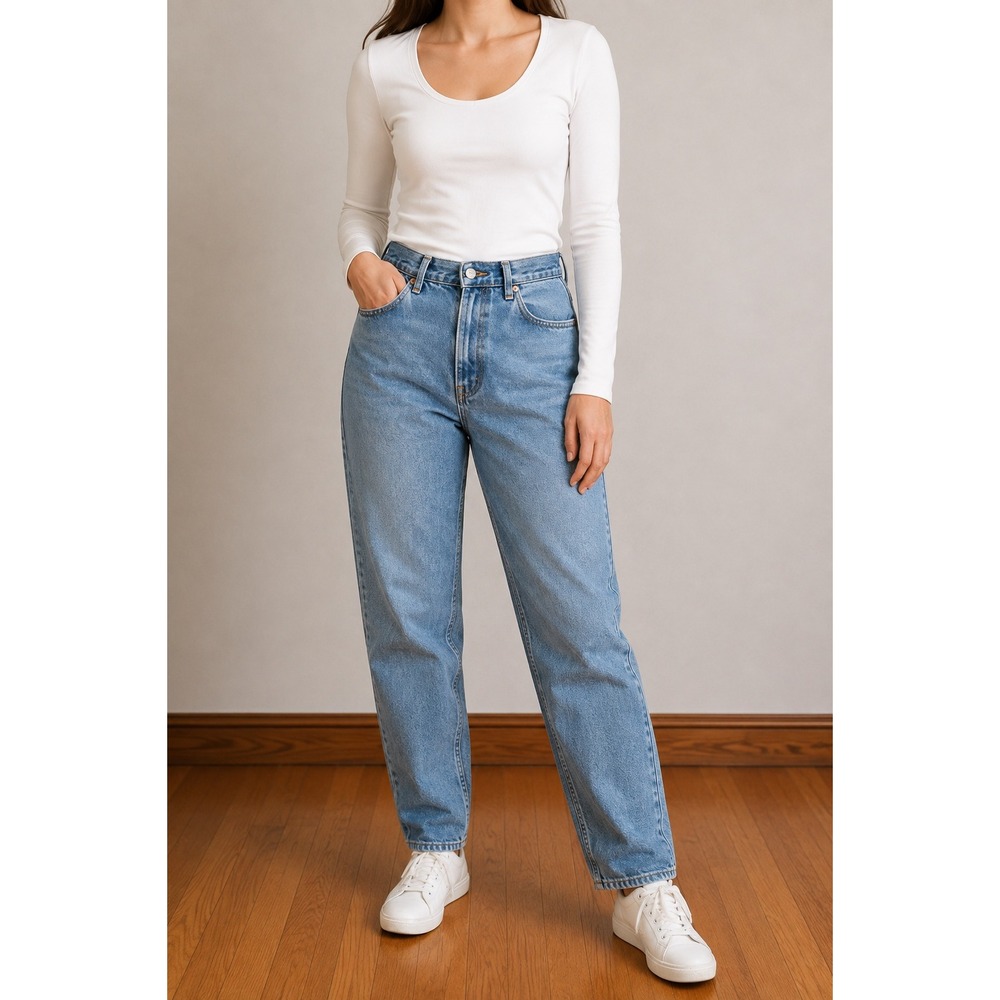 Levis 550 Tapered Leg Mom Blue Jeans 16L High Rise Medium Wash USA Vintage 90s